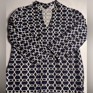 Brooks Brothers Blue and White Top